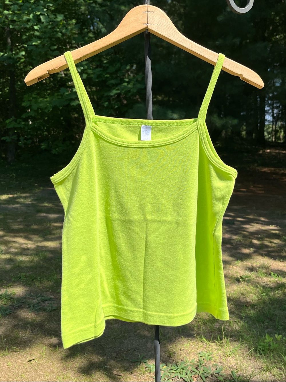 90s Avon Lime Green Stretchy Tank Top Size M Colorful Fun Summer Vacation